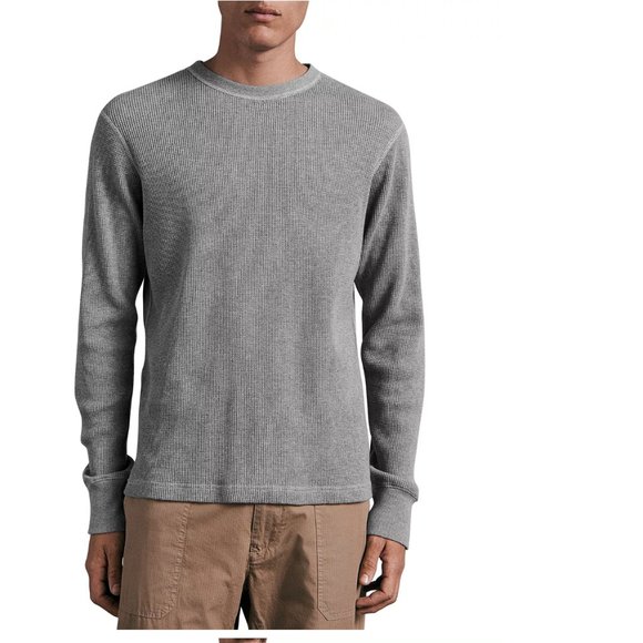 rag & bone Other - NWOT Rag & Bone Standard Issue Waffle Knit Crewneck Sweater Pale Gray M